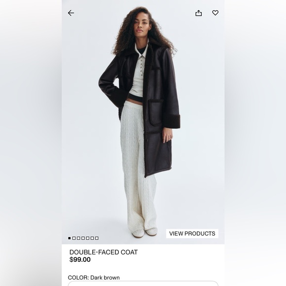 Women's Brown Shearling Coat - Picture 6 of 11